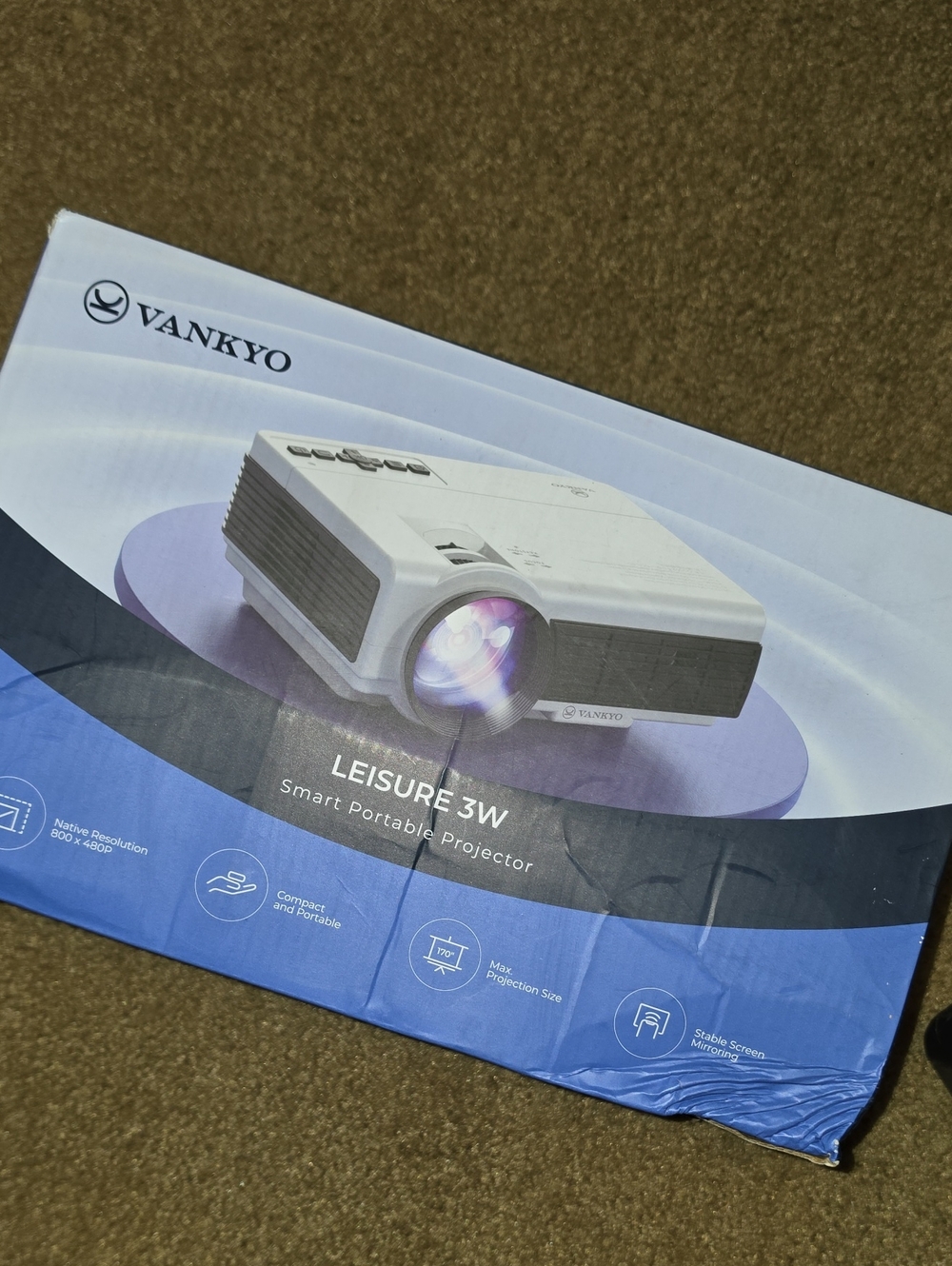 White Portable Projector - Leisure 3W Smart Projector
